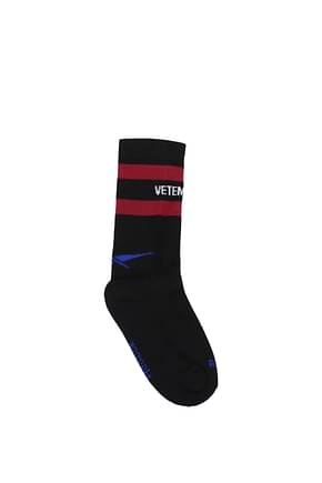 Vetements Socks Men Cotton Black Red