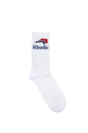 Rhude Socks Men Nylon White Blue