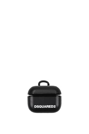 Dsquared2 ギフトアイデア airpods case 男性 PVC 黒 白