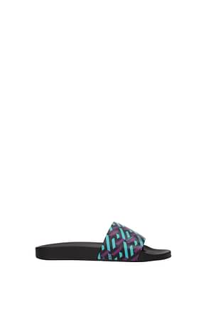 Versace Slippers and clogs Men Rubber Multicolor Black