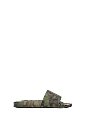 Versace Slippers and clogs Men Rubber Green khaki