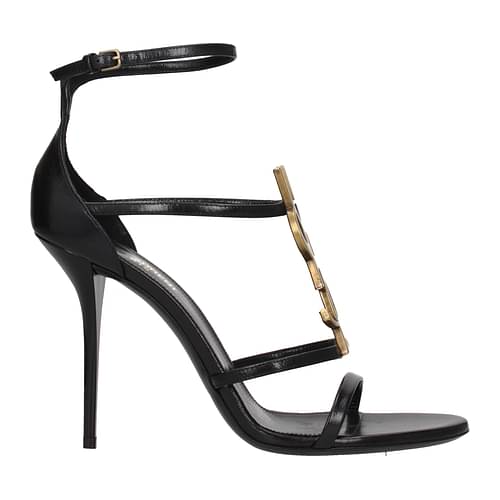 Cassandra patent leather thong sandals in black - Saint Laurent