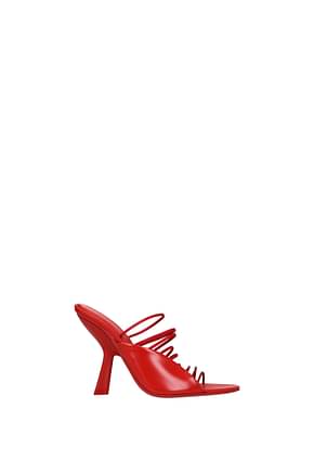 Salvatore Ferragamo Sandals Women Leather Red Flame