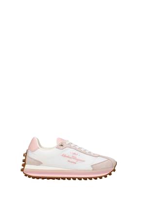 Salvatore Ferragamo Sneakers Women Fabric  White Pink