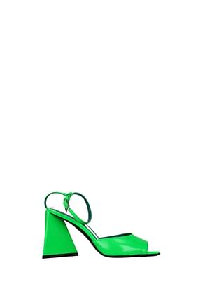 The Attico Sandali Donna Pelle Verde Verde Fluo