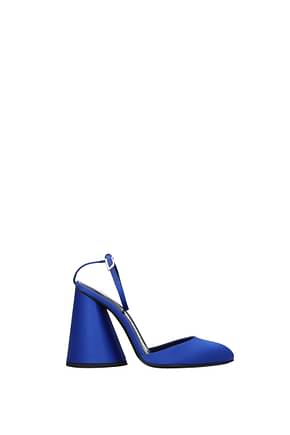 The Attico Sandals Women Satin Blue Cobalt