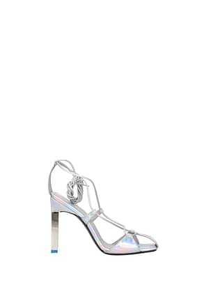 The Attico Sandales adele Femme Cuir Argent