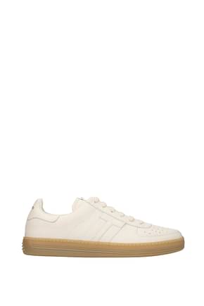 Tom Ford Sneakers Men Leather Beige