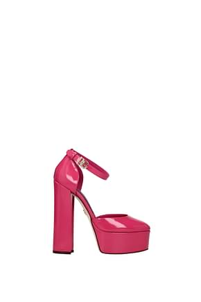 Dolce&Gabbana Sandals Women Patent Leather Pink Geranium