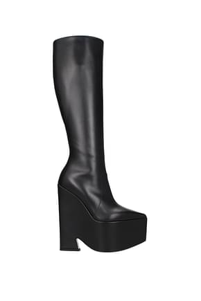 Versace Boots Women Leather Black
