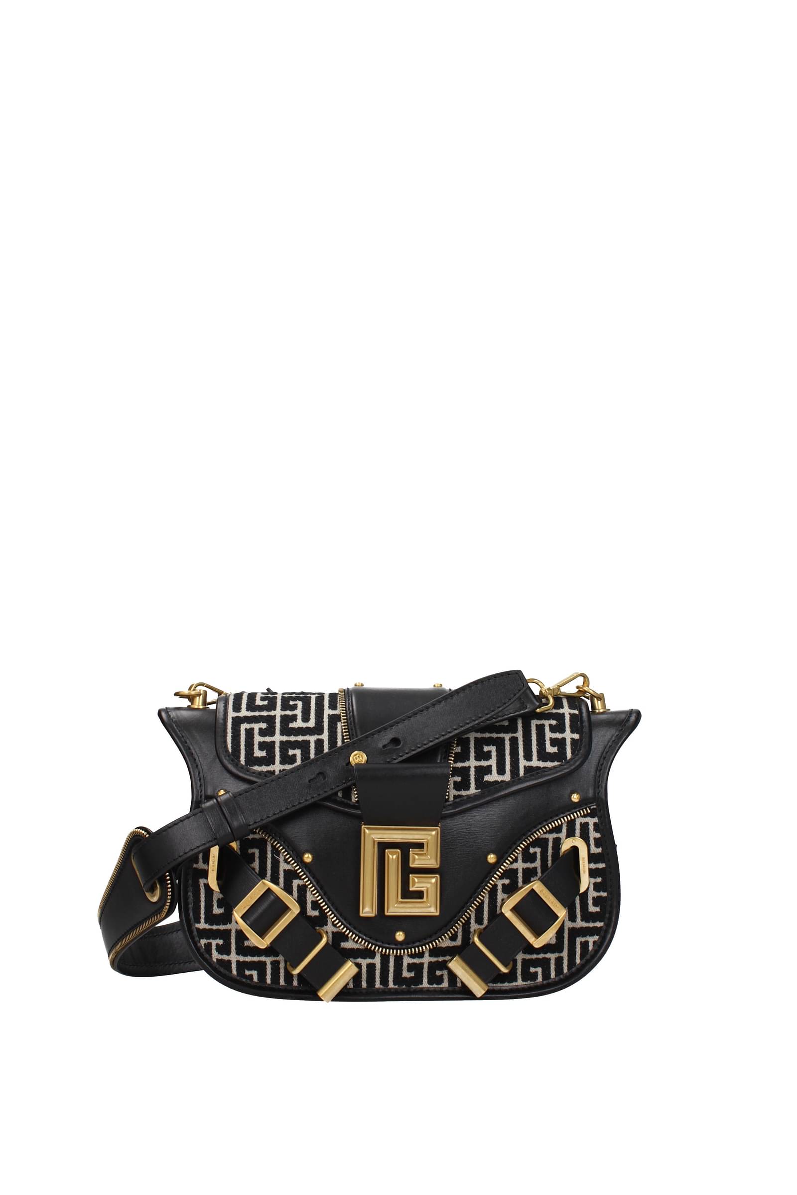 B-Army Pouch canvas and leather bag black - Women | BALMAIN