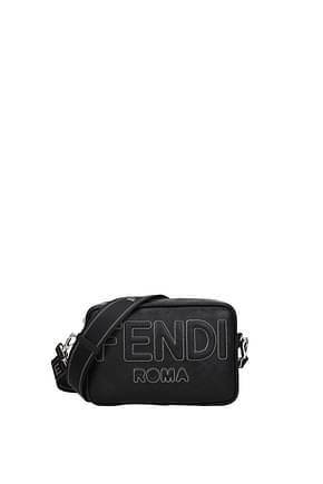 Fendi Crossbody Bag camera case Men Leather Black