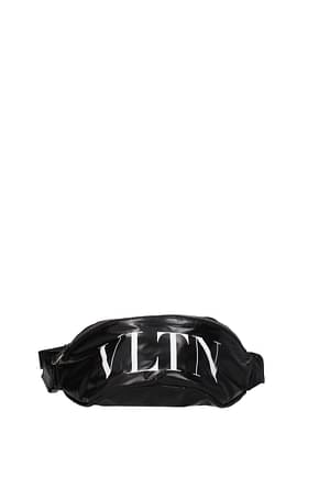 Valentino Garavani حقيبة ظهر و حِزَامٌ لِـحَفْظِ الْـمَالِ vltn رجال جلد أسود