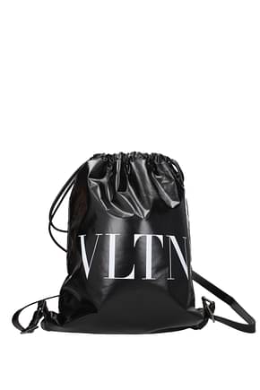 Valentino Garavani 背包和腰包 vltn 男士 皮革 黑色 白色