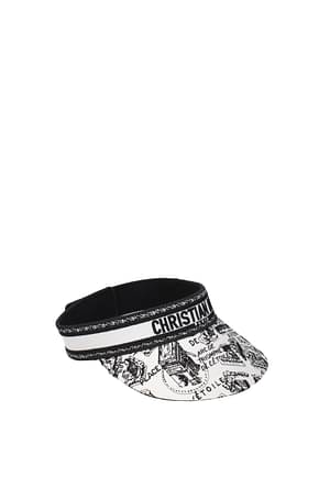 Christian Dior 帽子 visor 女性 コットン 白 黒