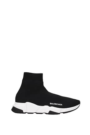 Balenciaga أحذية رياضية speed رجال قماش أسود أبيض