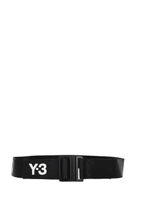 Y3 Yamamoto أحزمة عادية adidas رجال قماش أسود أبيض