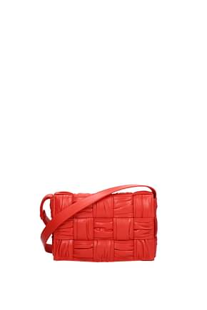 Bottega Veneta Crossbody Bag cassette Women Leather Red Sunburst
