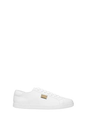 Dolce&Gabbana أحذية رياضية رجال جلد أبيض البصرية الأبيض