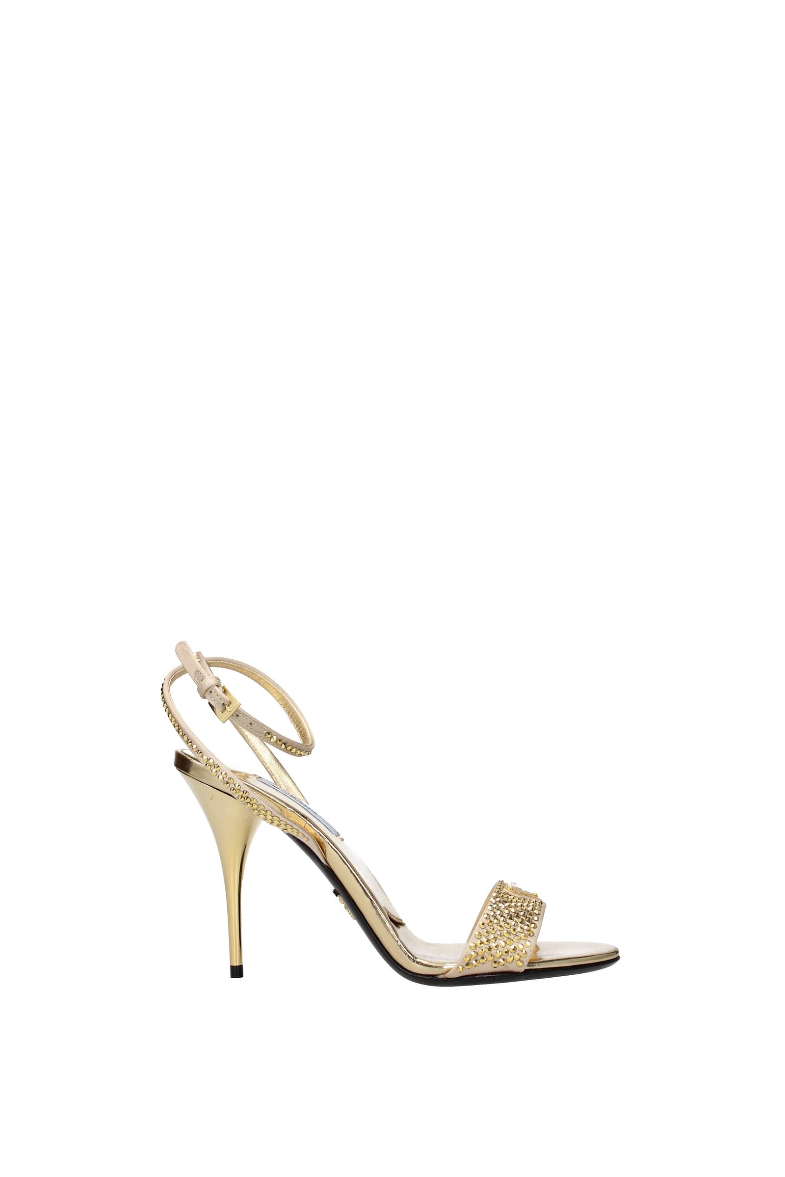 Prada Sandals Women 1X022N2AWL100F0522 Satin Gold Platinum 1120