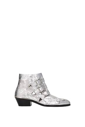 Chloé Ankle boots Women Leather Silver