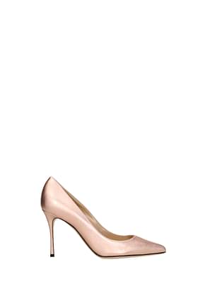 Sergio Rossi Pumps Women Leather Pink Pink Gold