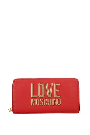 Love Moschino محافظ نساء البولي يوريثين أحمر