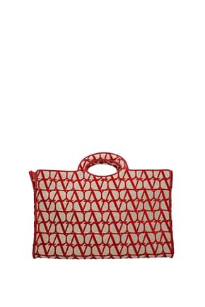 Valentino Garavani Handbags le troisieme Women Fabric  Beige Red