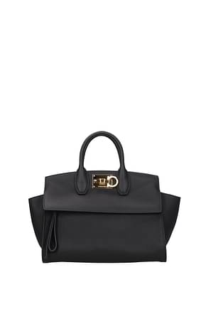 Salvatore Ferragamo Handbags studio soft Women Leather Black
