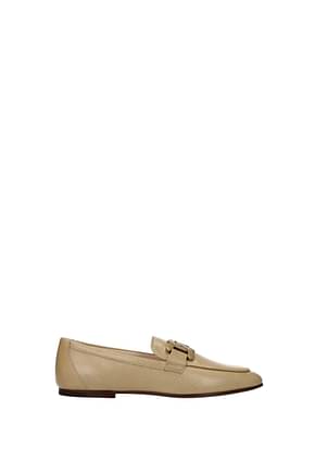Tod's Loafers Women Leather Beige Rope