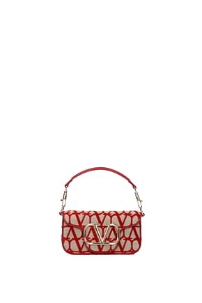 Valentino Garavani حقائب اليد loco نساء قماش اللون البيج أحمر