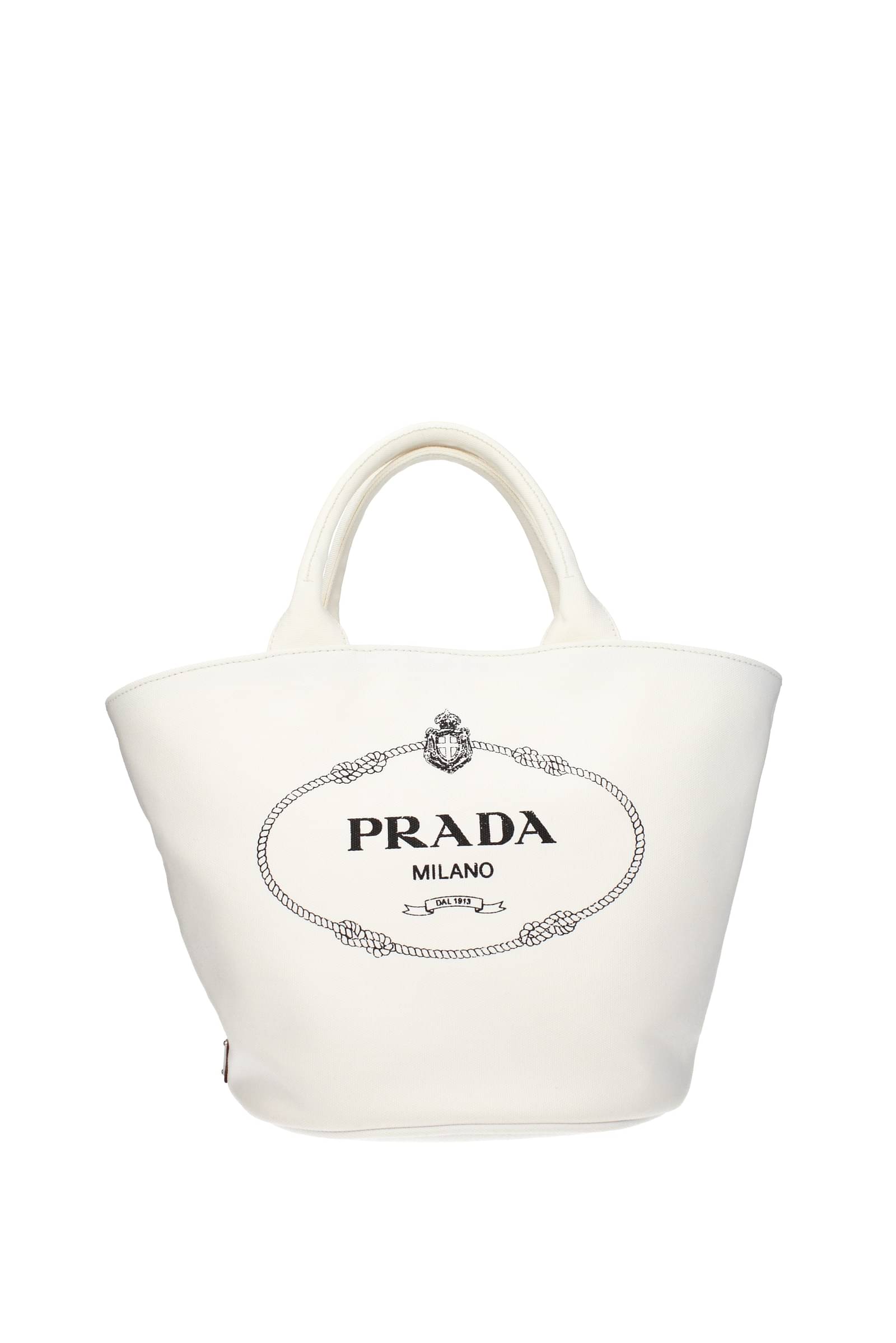 Prada ハンドバッグ 女性 1BG186ZKIOOOF0009 ファブリック 白 オフ