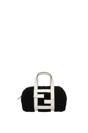 Fendi Handbags Women Wool Black White