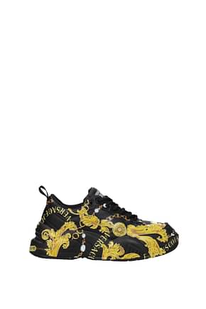 Versace Jeans Sneakers couture Donna Pelle Nero Oro