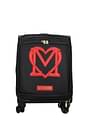 Love Moschino Wheeled Luggages Women Nylon Black Red