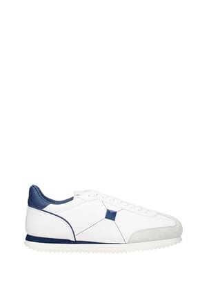Valentino Garavani Sneakers Homme Cuir Blanc Bleu