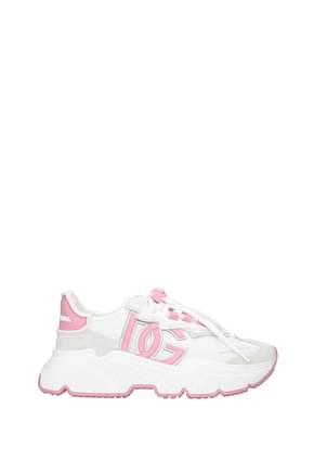 Dolce&Gabbana Sneakers Women Fabric  White Pink