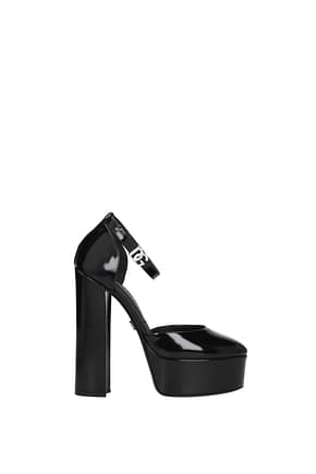 Dolce&Gabbana सैंडल महिलाओं पेटेंट लैदर काली