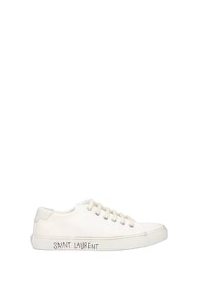 Saint Laurent Sneakers malibu Herren Stoff Weiß