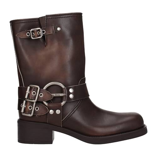 Miu Miu Ankle Women STIVALETTOPELLEMARRONE Leather Brown 780€