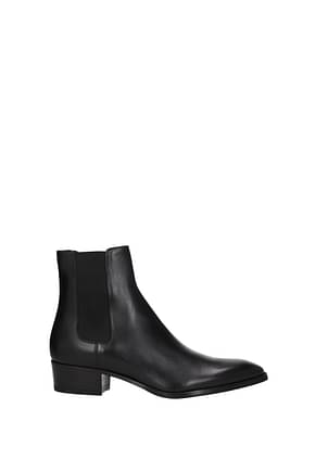 Celine Ankle boots Men Leather Black