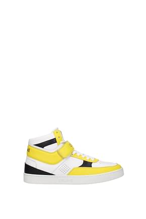 Celine Sneakers Men Leather White Yellow