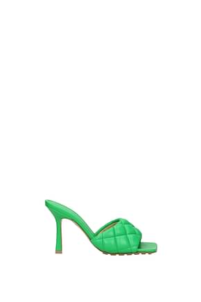 Bottega Veneta Sandals Women Leather Green Parakeet