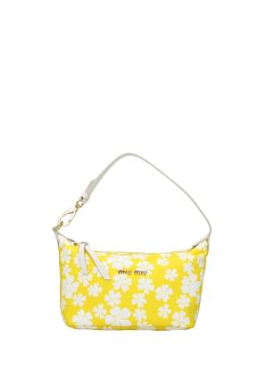 Miu Miu Handbags Women Fabric  White Yellow