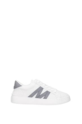 Moncler Sneakers Women Leather White Silver