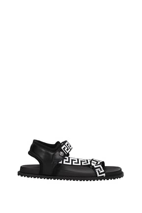 Versace Sandals Men Fabric  Black White