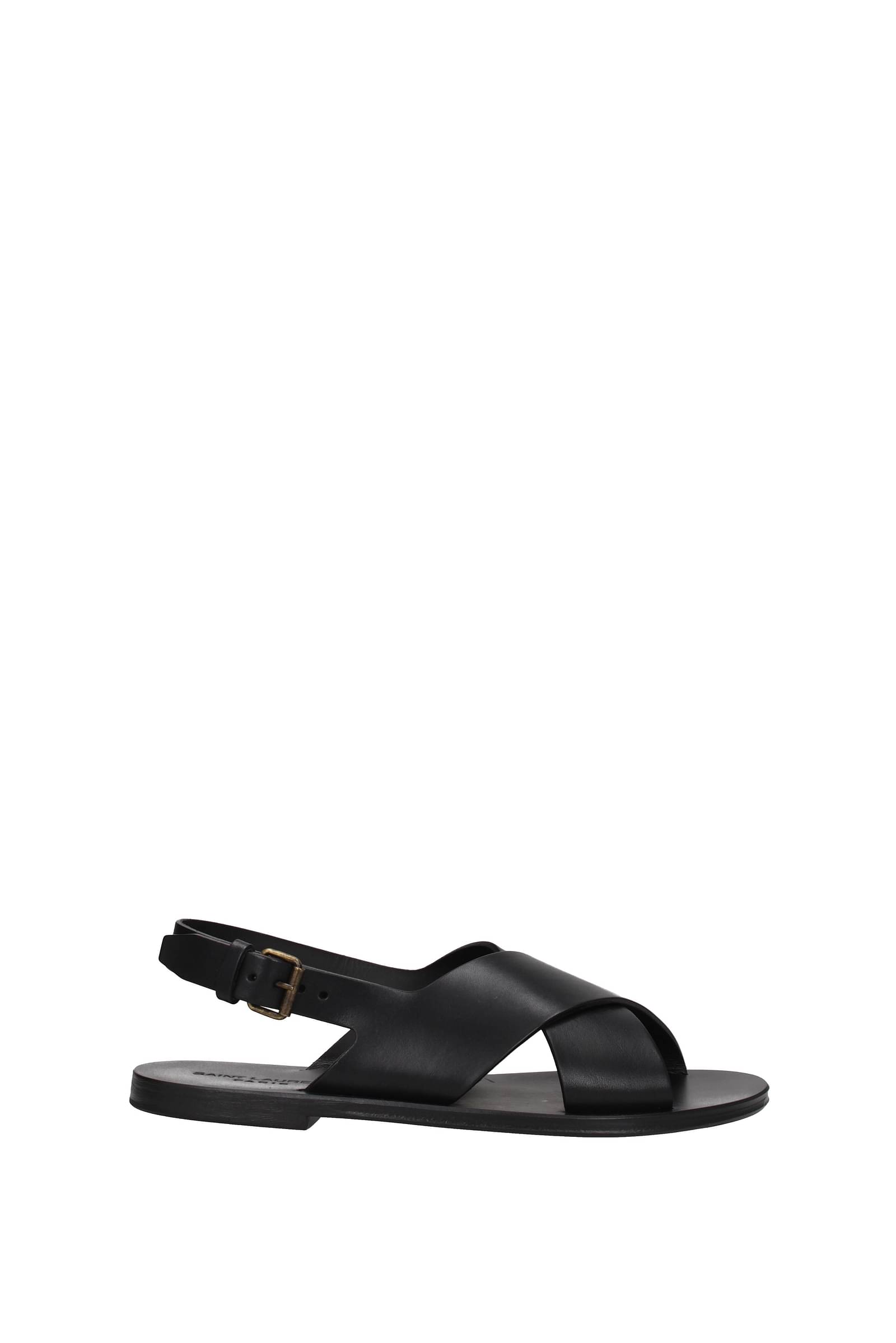 Gucci Black Leather Cross Strap Sandals Mens Size 8.5 - beyond exchange