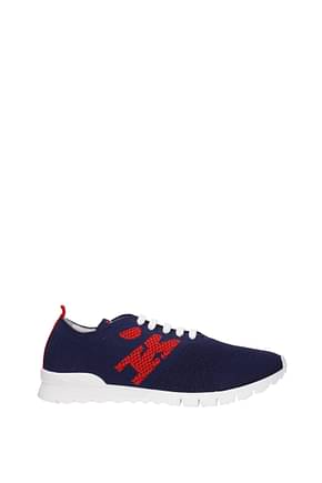 Kiton Sneakers Men Fabric  Blue Red