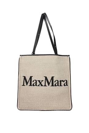 Max Mara Shoulder bags Women Raffia Beige Black