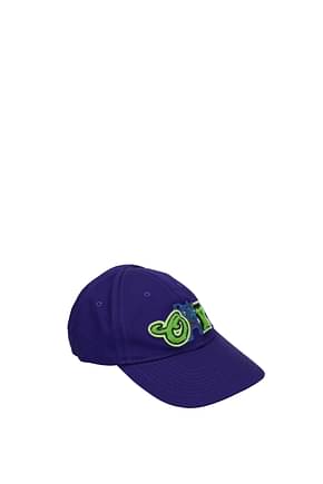 Off-White Hats Men Cotton Violet Fluo Green